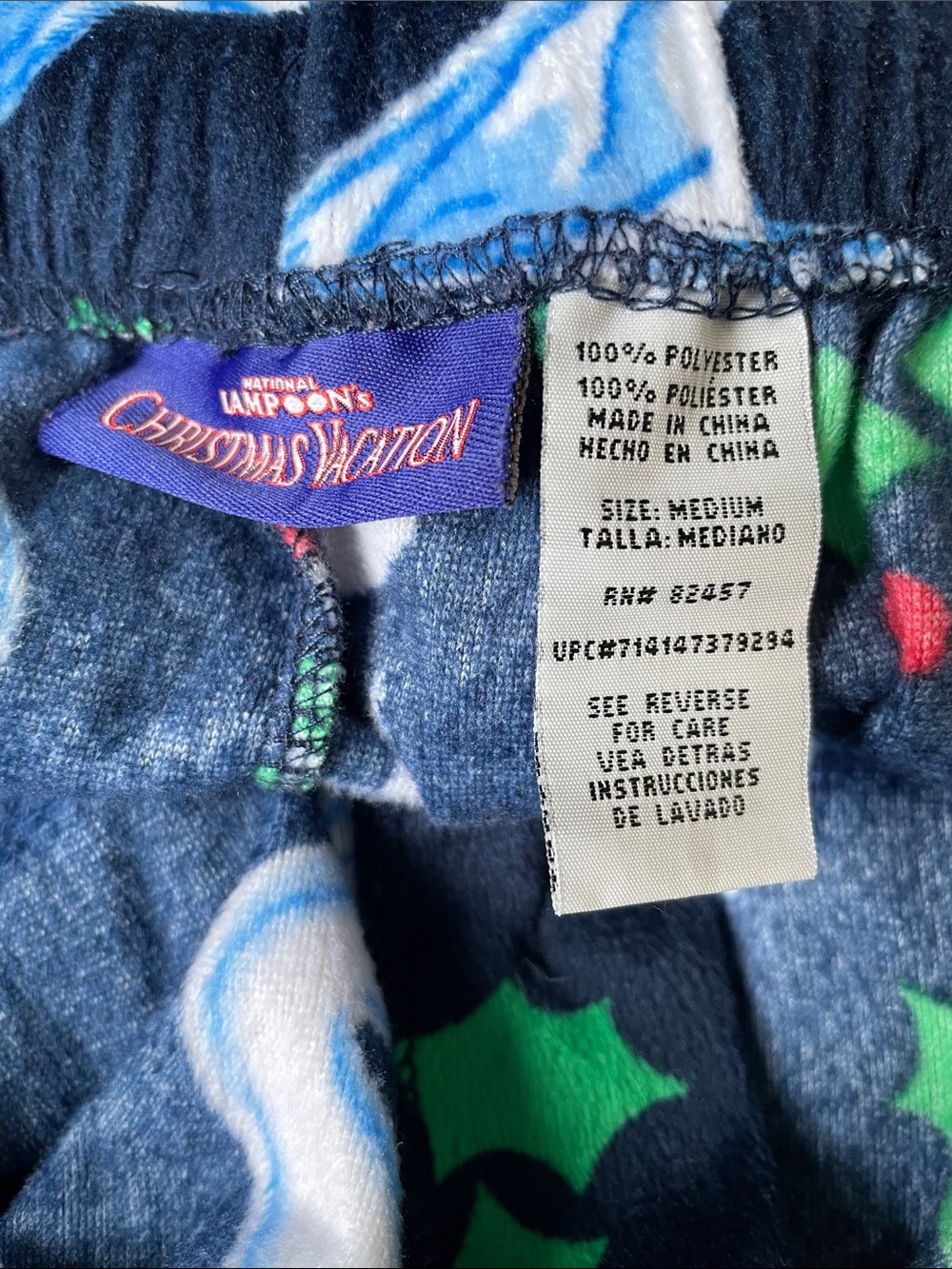 National Lampoon’s Christmas Vacation Navy Blue Moose Pajama Pants.  Size M. - Picture 4 of 4